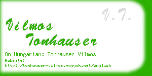 vilmos tonhauser business card